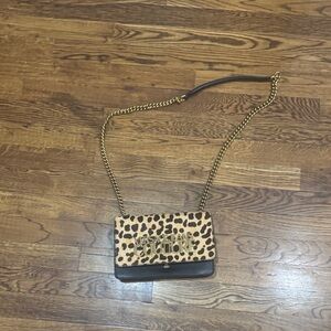 Versace Animal Print Crossbody Bag with Gold Chain